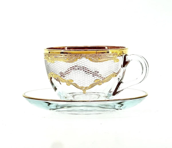 Szklanki do cappuccino ze spodkiem zestaw 6szt-Bejrut